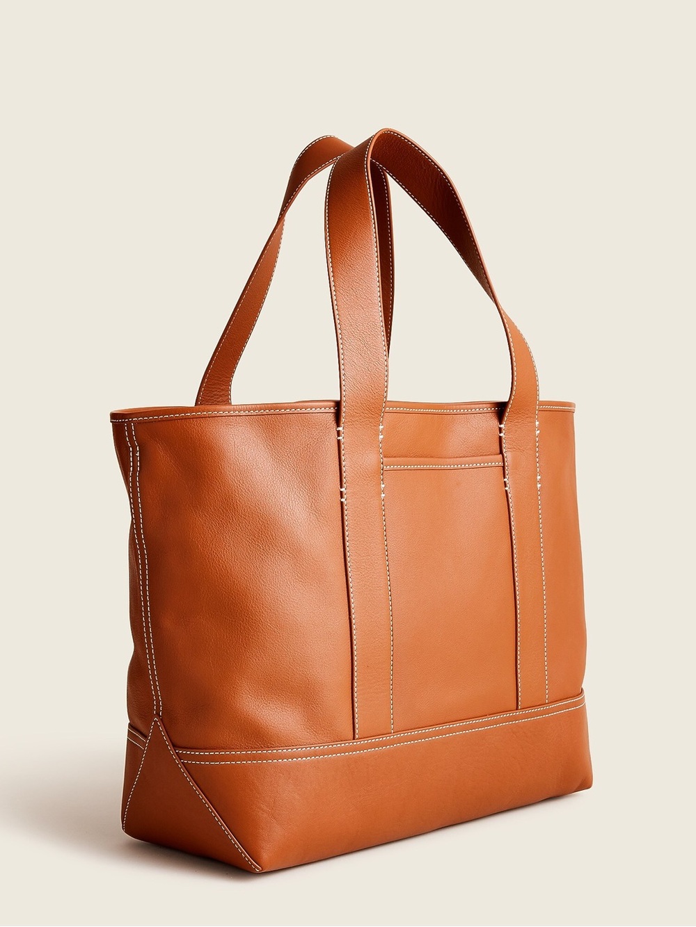 J. Crew Medium Montauk Leather Tote Bag in Rich Oak - Picture 4 of 16